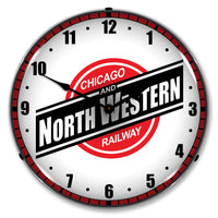 Chicago Railway and North Western 14" LED Wall Clock