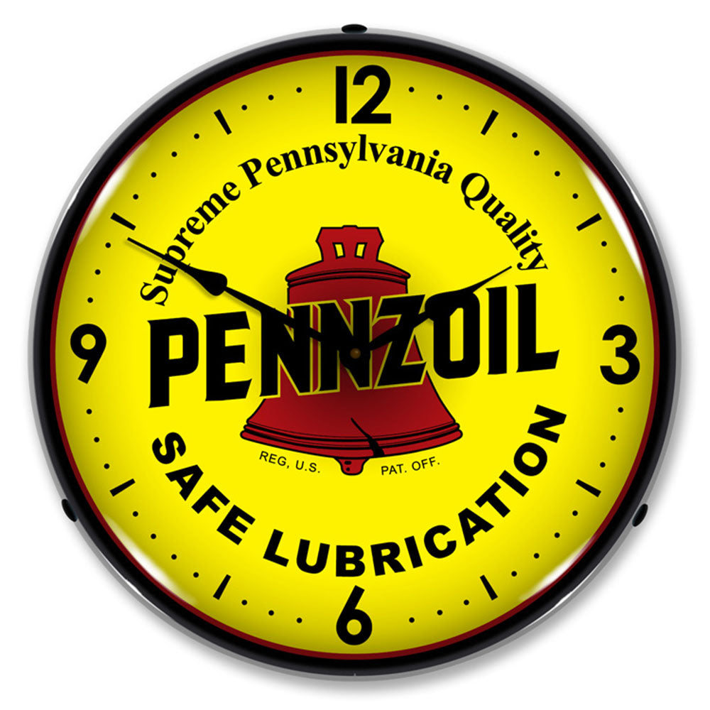 Pennzoil Safe Lubrication "Supreme Pennsylvania Quality" 14" LED Wall Clock
