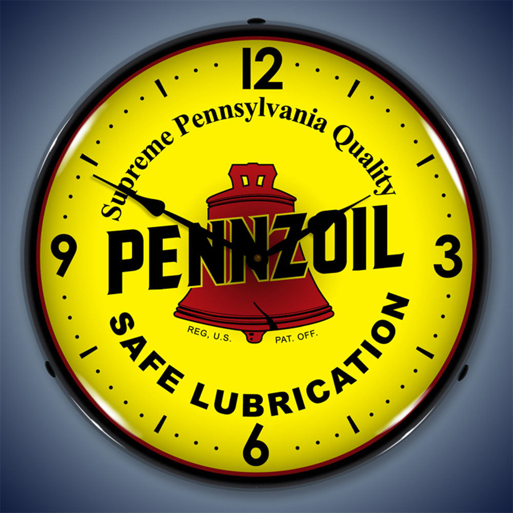 Pennzoil Safe Lubrication "Supreme Pennsylvania Quality" 14" LED Wall Clock