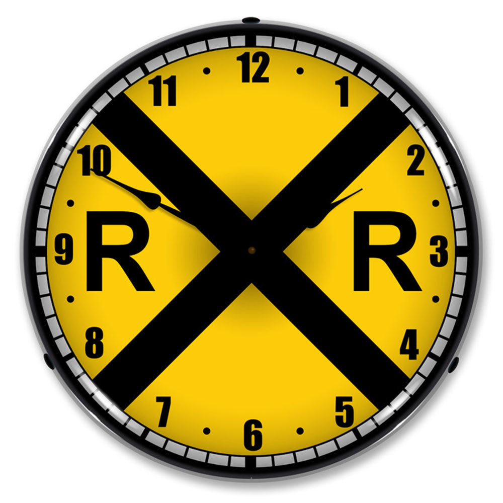 Railroad Crossing 14" LED Wall Clock