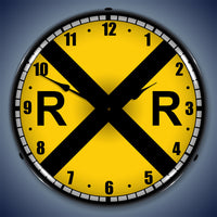 Railroad Crossing 14" LED Wall Clock