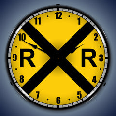 Railroad Crossing 14" LED Wall Clock