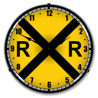 Railroad Crossing 14" LED Wall Clock