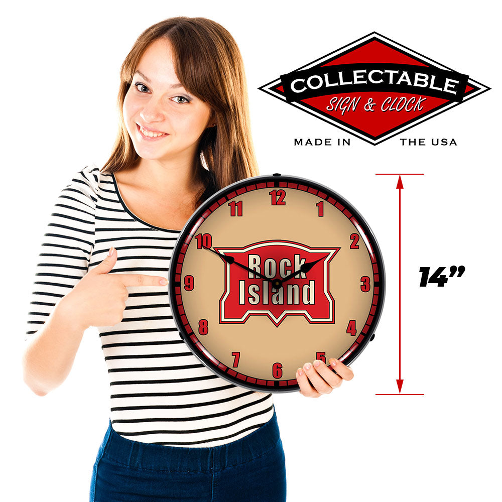 Rock Island Railroad 14" LED Wall Clock