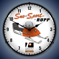 Rpp Sno-Sport Snowmobile "Quality in Motion" 14" LED Wall Clock