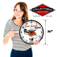 Rpp Sno-Sport Snowmobile "Quality in Motion" 14" LED Wall Clock