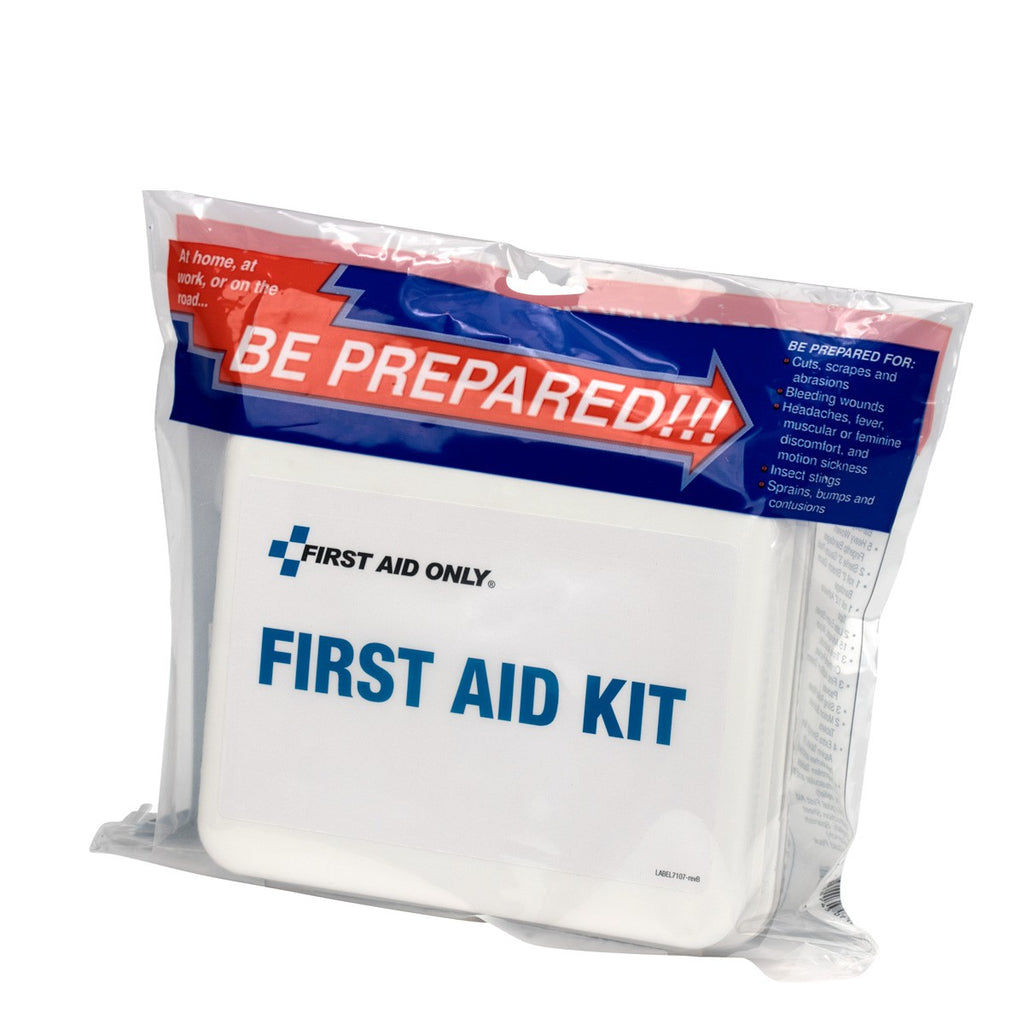 First Aid Only Travel First Aid Kit with Weatherproof Plastic Case, 64 Pieces