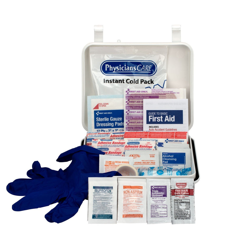 First Aid Only Travel First Aid Kit with Weatherproof Plastic Case, 64 Pieces