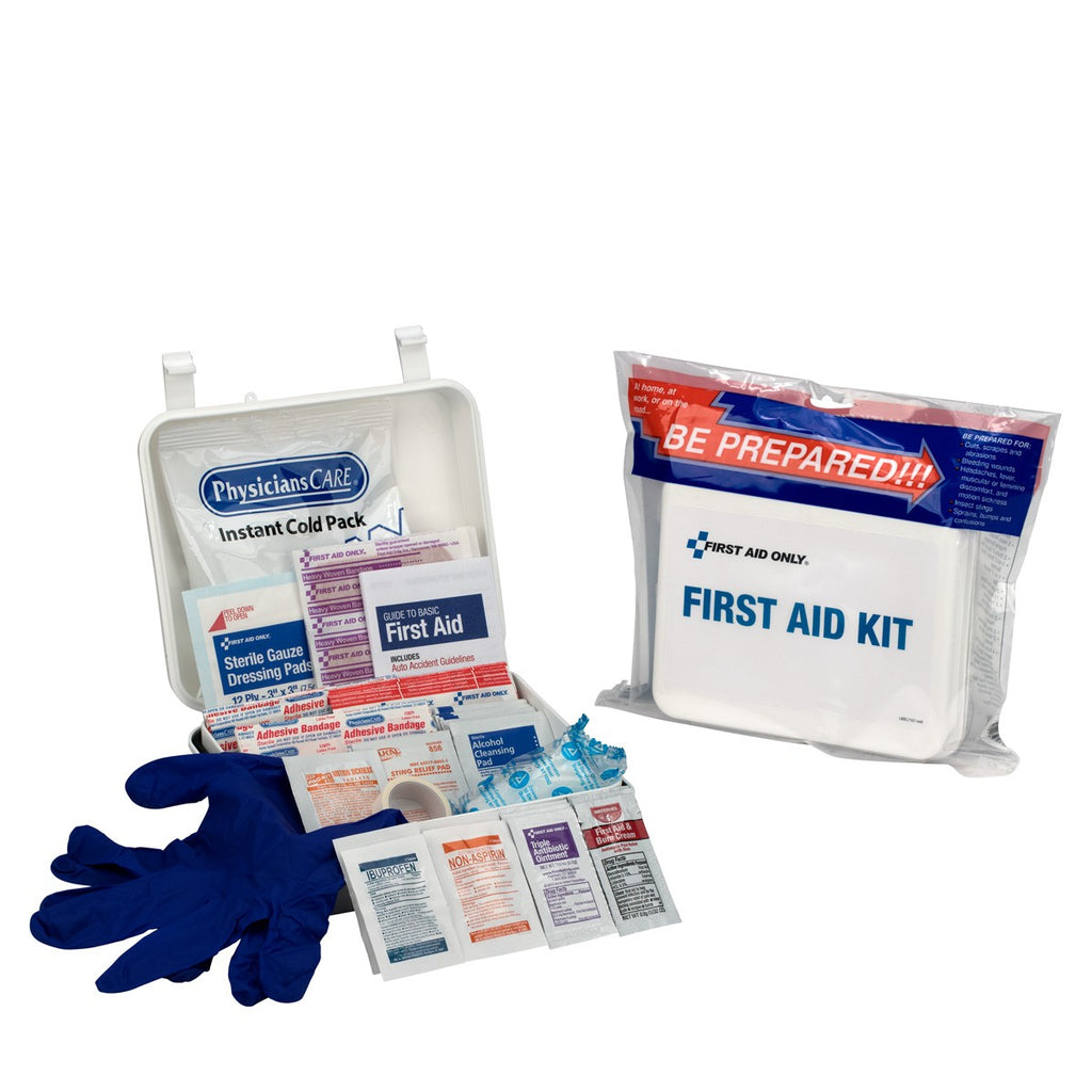 First Aid Only Travel First Aid Kit with Weatherproof Plastic Case, 64 Pieces