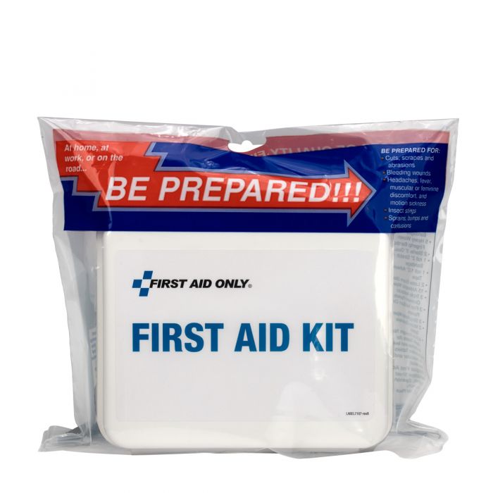 First Aid Only 64-Piece Travel First Aid Kit with Weatherproof Plastic Case