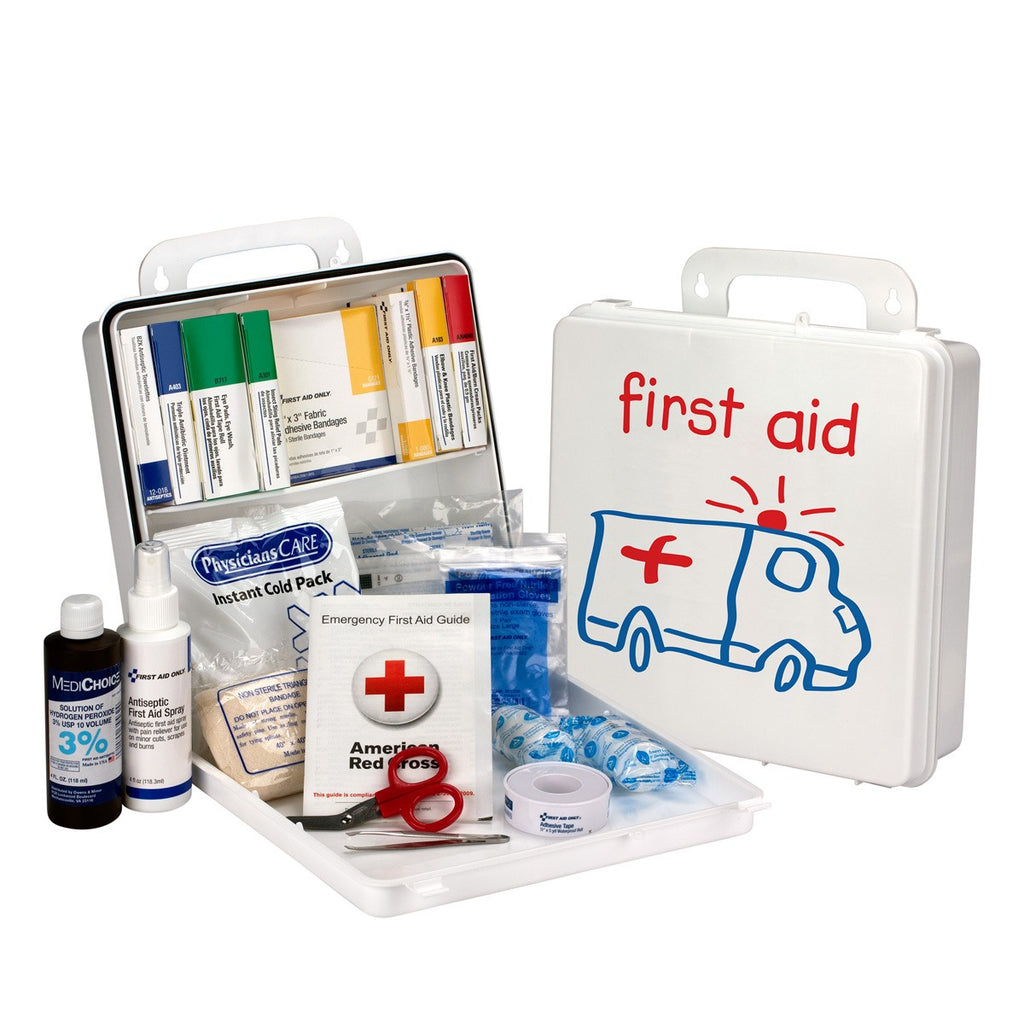 First Aid Only 25-Person Pediatric First Aid Kit | Impact-Resistant Plastic Case