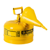 Justrite Type I Steel Safety Can For Diesel, With Funnel, 2.5 Gallon