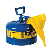 Justrite Type I Steel Safety Can For Kerosene, With Funnel, 2.5 Gallon