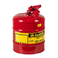 Justrite 5 Gallon Steel Safety Can For Flammables, Type I, Flame Arrester