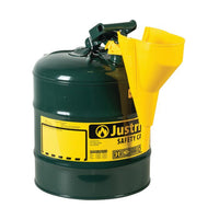 Justrite Type I Steel Safety Can For Oil, With Funnel, 5 Gallon
