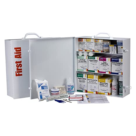 First Aid Only 100 Person 3-Shelf Industrial Metal First Aid Cabinet (ANSI B Compliant)