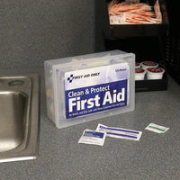 First Aid Only 175 Pieces, Clean and Protect First Aid Kit, Plastic Case