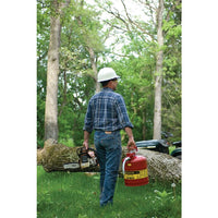Justrite 5 Gallon, 1" Metal Hose, Steel Safety Can For Flammables, Type II, AccuFlow