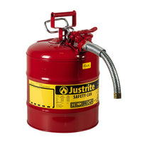 Justrite 5 Gallon, 1" Metal Hose, Steel Safety Can For Flammables, Type II, AccuFlow