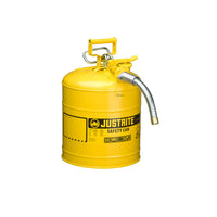Justrite 5 Gallon, 1" Metal Hose, Steel Safety Can For Diesel, Type II, AccuFlow