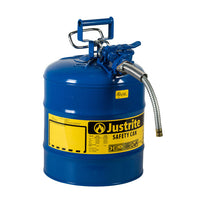 Justrite 5 Gallon, 5/8" Metal Hose, Steel Safety Can For Kerosene, Type II, AccuFlow