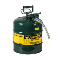 Justrite 5 Gallon, 5/8" Metal Hose, Steel Safety Can For Oil, Type II, AccuFlow