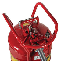 Justrite 5 Gallon, 1" Metal Hose, Roll Bars, DOT Transport Steel Safety Can For Flammables, Type II, Accuflow