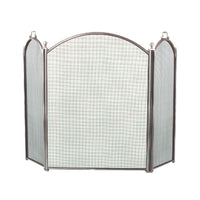 Dagan 3-Fold Pewter Arched Fireplace Screen