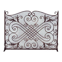Dagan Arched Copper/Black Wrought Iron Fireplace Panel Screen