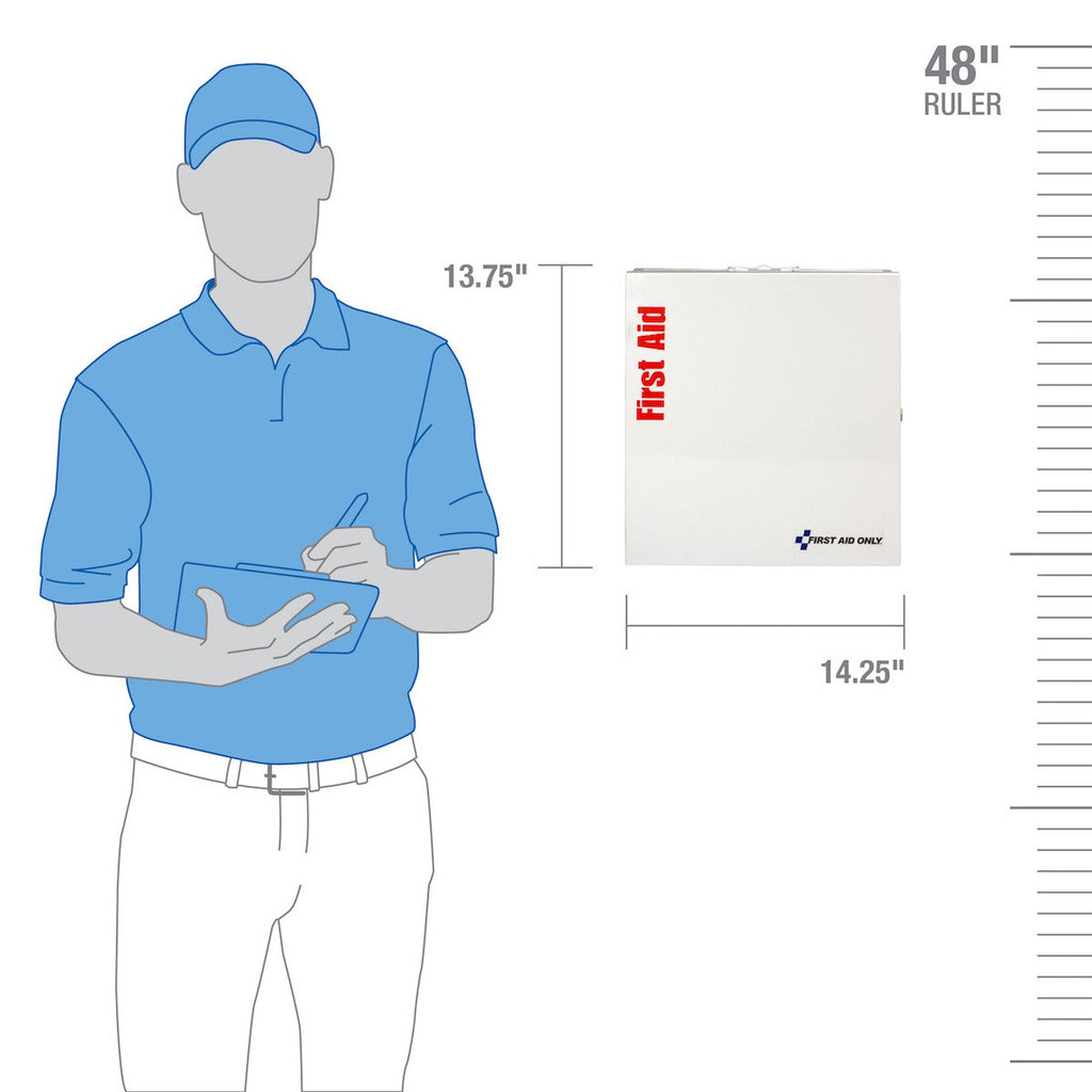 First Aid Only 50-Person Large Metal SmartCompliance Cabinet with Medication and Custom Logo