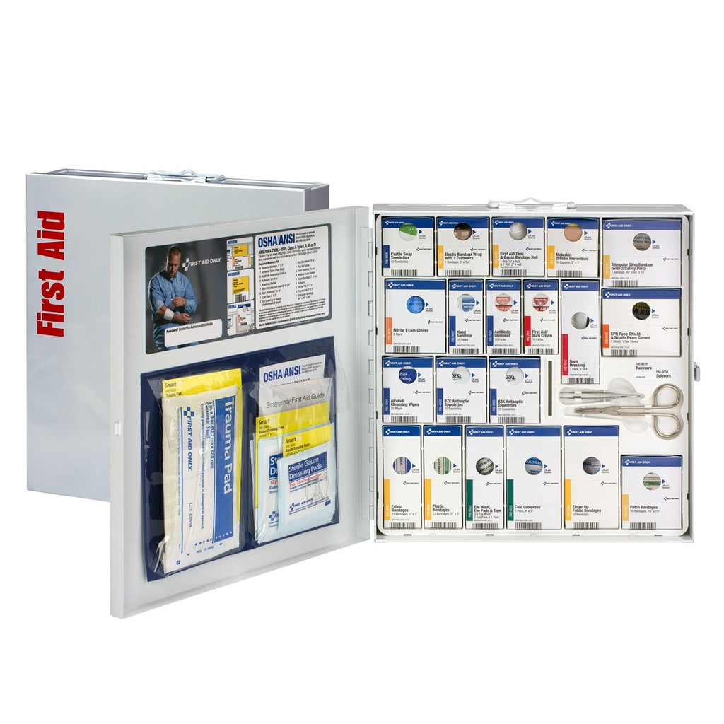 First Aid Only 50-Person Large Metal SmartCompliance Cabinet | Medication-Free