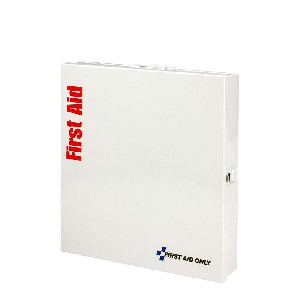 First Aid Only 50-Person Large Metal SmartCompliance Food Service First Aid Cabinet with Medications and Custom Logo