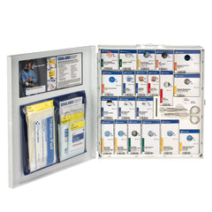 First Aid Only 50 Person Large Metal Smart Compliance Food Service First Aid Cabinet With Medications