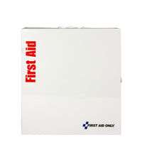 First Aid Only 50 Person Large Metal Smart Compliance Food Service First Aid Cabinet without Medications and with Custom Logo (Pack of 5)