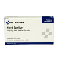 First Aid Only Hand Sanitizer Packets (.9 g), 10 Per Box