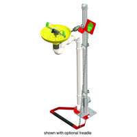Justrite Pedestal Mount, Open ABS Bowl, Hughes Eye/Face Wash, Galvanized Pipe