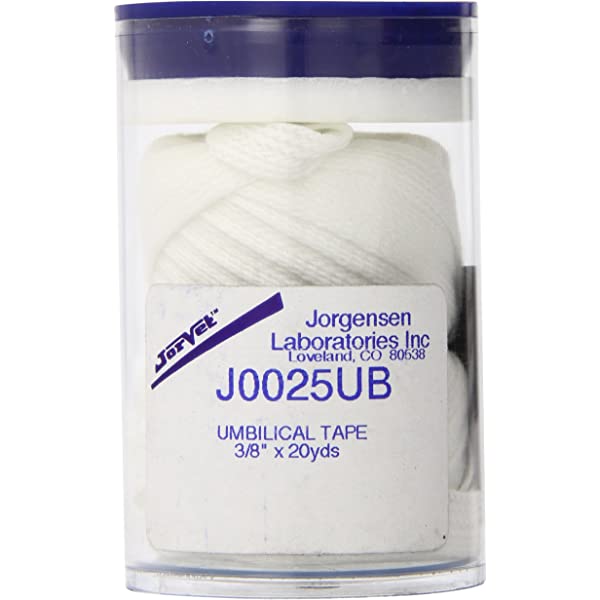 Jorgensen Labs J0025UB 3/8 in x 20 Yards Cotton Umbilical Tape