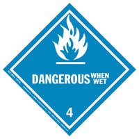 J.J. Keller Class 4 Dangerous When Wet Labels