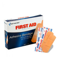 First Aid Only 1" x 3" Plastic Bandages, 100 Per Box(Pack of 100)