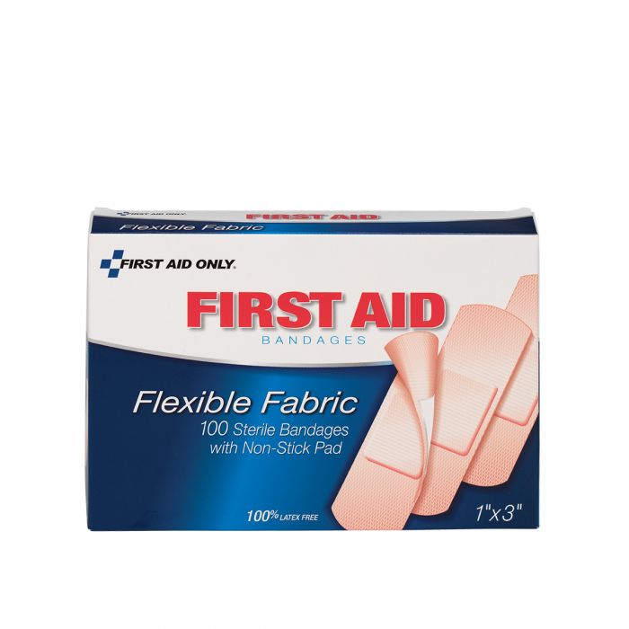 First Aid Only 1" x 3" Flexible Fabric Bandages | Superior Adhesion for Industrial Wound Care