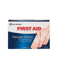 First Aid Only 1" x 3" Fabric Bandages, 100 Per Box(Pack of 50)