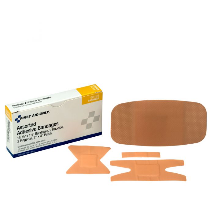 First Aid Only Plastic Adhesive Bandages | Assorted Sizes Comprehensive Wound Care, 20 Per Box