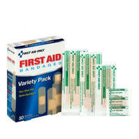 First Aid Only Sheer Strips Bandages Assorted Sizes, 50 Per Box(Pack of 100)