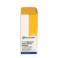 First Aid Only 1" x 3" Waterproof Bandages, 50 Per Box