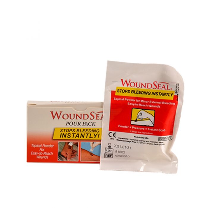 First Aid Only Wound Seal Blood Clot Powder, Pour Packs, 2 Per Box