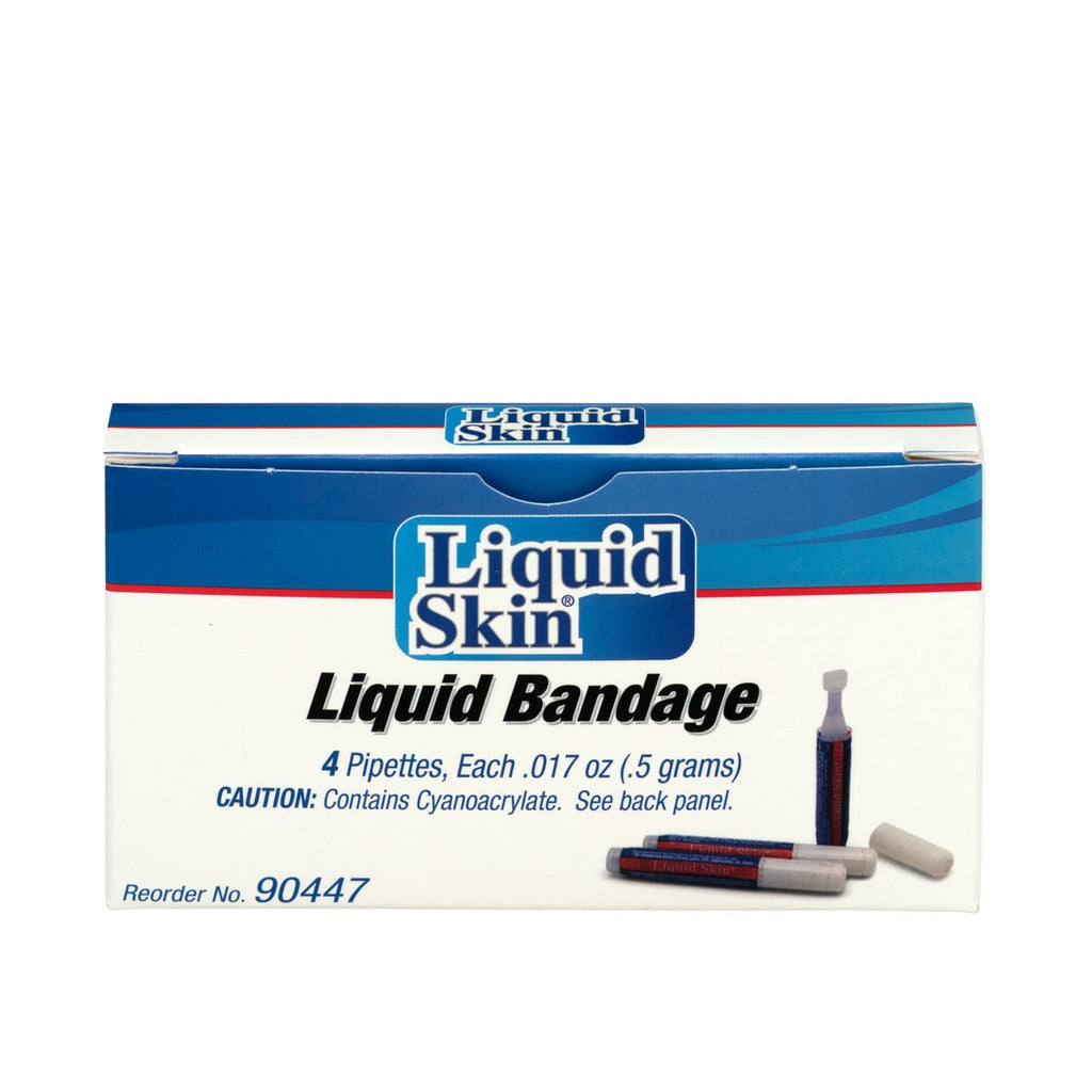 First Aid Only Liquid Skin Bandage, 4 Per Box - Waterproof Wound Sealant