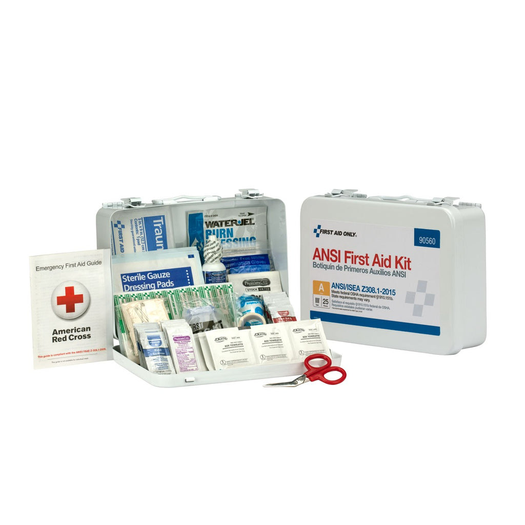 First Aid Only 25 Person ANSI A Bulk First Aid Kit, Metal Case