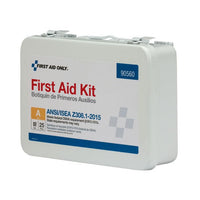 First Aid Only 25 Person Bulk Metal First Aid Kit, ANSI Compliant, Custom Logo (Case of 48)