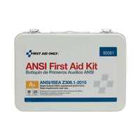 First Aid Only 25 Person Metal First Aid Kit, ANSI A+, Type III