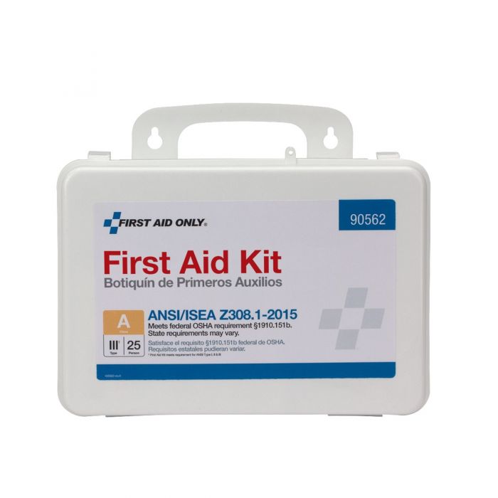 First Aid Only 25-Person First Aid Kit | ANSI A Compliance Plastic Case with Custom Branding